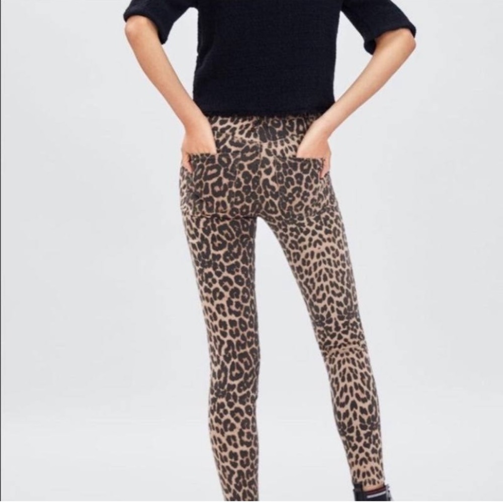 Zara Cheetah Print Jeans